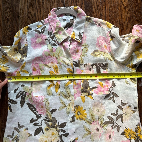 Lord & Taylor Floral Linen Shirt - Picture 12 of 16